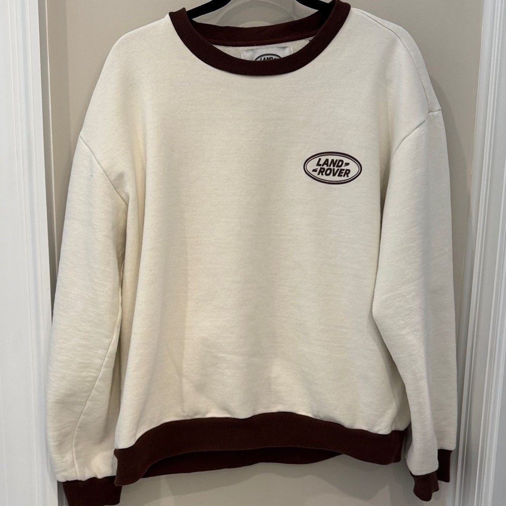 PacSun Brown and Cream Land Rover Sweatshirt